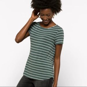 PINK CLOVER Dark Green Daisee Button Back Knot Top